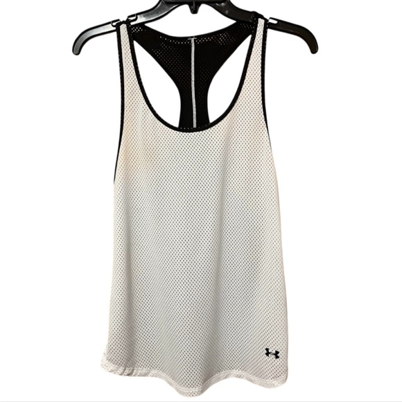 Under Armour Heat Gear Black/White Mesh Active Tank Size S - Picture 5 of 7